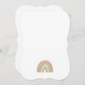 スカロップミニマルレトロレインボーノートカード サンキューカード (正面/裏面)