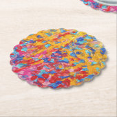 スカロップラウンド紙コースター ペーパーコースター (アングル)