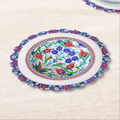 スカロップラウンド紙コースター ペーパーコースター (アングル)