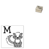 スカンキッズキュートウッドランドアニマルモノグラムイニシャル ラバースタンプ (押印)