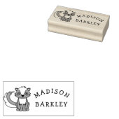 スカンキッドかわいいウッドランドの動物の名前 ラバースタンプ (押印)