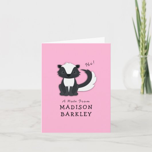 スカンキッドかわいいウッドランド動物の文房具カード ノートカード (正面)