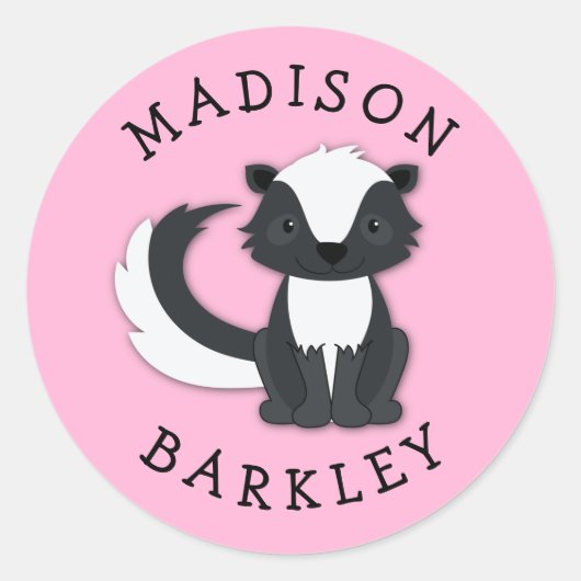 スカンキッドかわいいウッドランド封筒用シールシール ラウンドシール (正面)