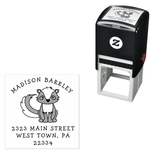 スカンキッドかわいい差出人住所スタンプ セルフインキングスタンプ (インサイチュ)