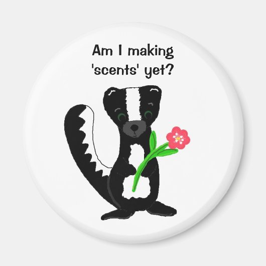 スカンクのかわいいイラスト マグネット (正面)