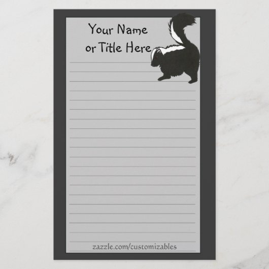 スカンクの文房具 便箋 (正面)