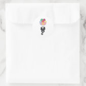 スカンクは気球で飛びカラフル上がる ラウンドシール (バッグ)