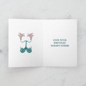 スカンクアンドフラワーズダークティール（緑がかった色）グリーン誕生日 カード (内部)