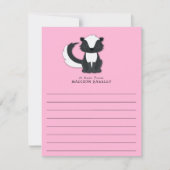 スカンクキッドのかわいい平らな文房具カード サンキューカード (正面)