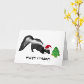 スカンククリスマスカード カード (黄色い花)