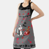 スカンクバレンタインデーかわいいハートズキャンディーグレイビーミン エプロン (インサイチュ)