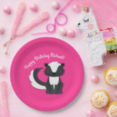 スカンクバースデーパーティーキッズピンク紙プレート ペーパープレート (パーティー)