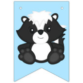 スカンクバースデーパーティーブルー バンティングフラッグ (第1の旗)