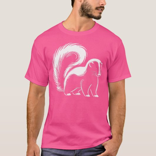 スカンクパパマママ恋人モノクロスカンク Tシャツ (正面)