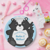 スカンクベビーシャワーブルー ペーパープレート (パーティー)