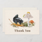 スカンクマッシュルームグラスパーベビーシャワー サンキューカード (正面/裏面)