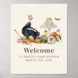 スカンクリトルスティンカーガールベビーシャワーフローラ ポスター