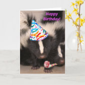 スカンク誕生日カード カード (黄色い花)