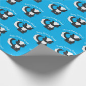 スカンク誕生日パーティーキッズ ラッピングペーパー (角)