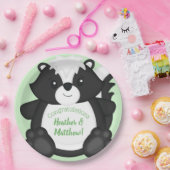 スカンク赤ちゃんシャワーグリーン ペーパープレート (パーティー)