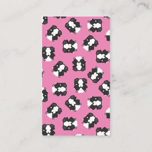 スカンク赤ちゃんシャワーピンク エンクロージャーカード (裏面)