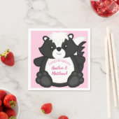 スカンク赤ちゃんシャワーピンク スタンダードカクテルナプキン (インサイチュ)