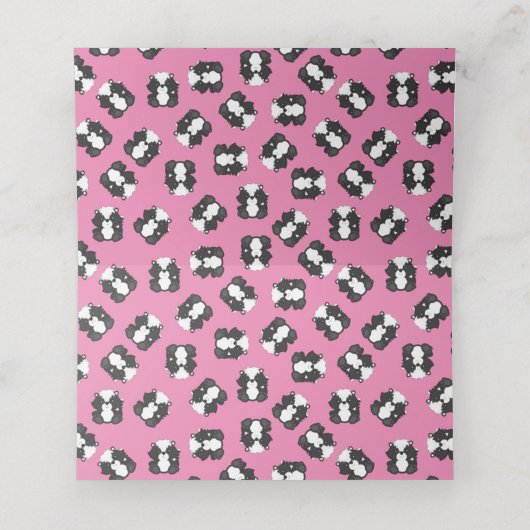 スカンク赤ちゃんシャワーピンク プレイスカード (内部開封)