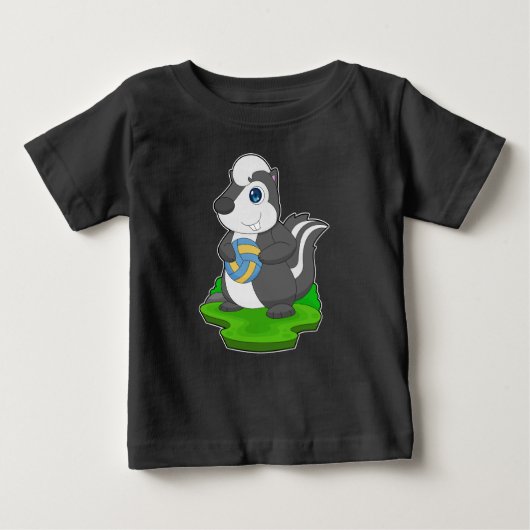 スカンク選手バレーボール ベビーTシャツ (正面)
