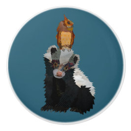 スカンク&フクロウ セラミックノブ