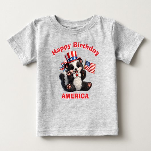スカンク (5ab) 愛国少年Tシャツ ベビーTシャツ (正面)