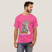 スカンクXマスツリー照明サンタズハットスカンクおもしろい Tシャツ (正面フル)