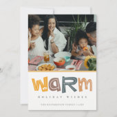 スカンジイエローグレー写真の暖かい願いクリスマス シーズンカード (正面)