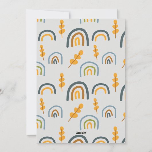 スカンジイエローグレー写真の暖かい願いクリスマス シーズンカード (裏面)