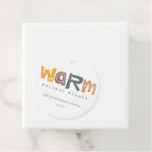 スカンジイエローグレー文字ウォームウィッシュクリスマス フェイバータグ (インサイチュ)