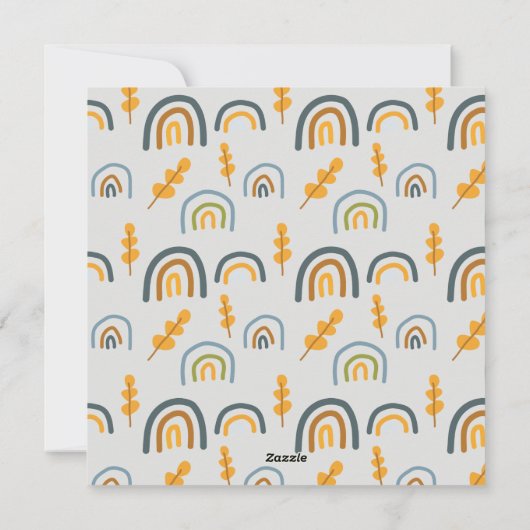 スカンジイエローグレー文字温かいクリスマスウィッシュ シーズンカード (裏面)