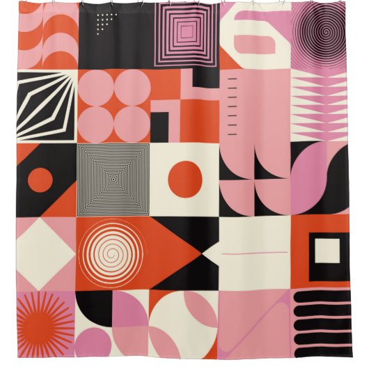 スカンジインスパイアナビアの絵柄 シャワーカーテン (正面)