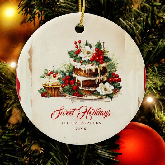 スカンジイ冬の紅葉メリークリスマス セラミックオーナメント