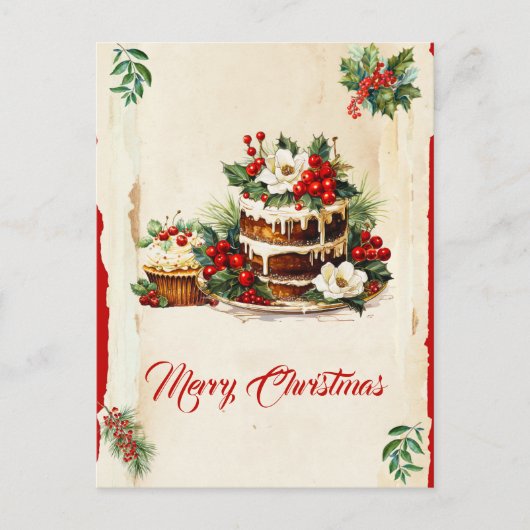 スカンジイ冬の紅葉メリークリスマス ポストカード (正面)