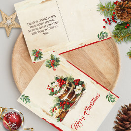 スカンジイ冬の紅葉メリークリスマス ポストカード