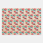 スカンジウィンタークリスマス金ゴールド&ブラックウッドランド ラッピングペーパーシート (正面3)