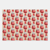 スカンジウィンタークリスマス金ゴールド&ブラックウッドランド ラッピングペーパーシート (正面2)