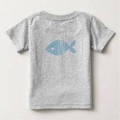 スカンジクかわいいホッキョクグマと魚 ベビーTシャツ (裏面)