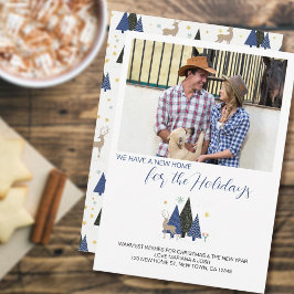 スカンジクリスマスツリー風景写真の新しいアドレス シーズンカード