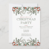 スカンジクリスマスパーティーヴィンテージ緑 招待状 (正面)