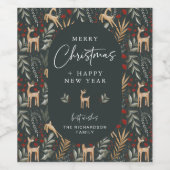 スカンジクリスマスワインボトルラベルドリンクギフトディアー ワインラベル (シングルラベル)