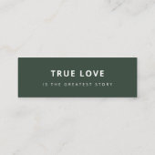 スカンジグリーン結婚式の引き出物ミニブックマークカード スキニー名刺 (裏面)