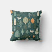 スカンジセージグリーンノルディックハイゲウッドランドクリスマス クッション (正面)