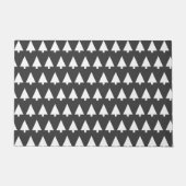 スカンジツリーパターン |白黒のミニマル ドアマット (正面)