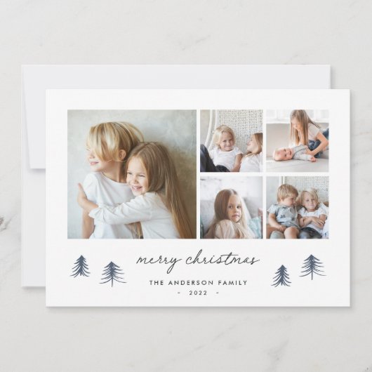 スカンジツリー |ミニマモダンリストの写真コラージュ シーズンカード (正面)