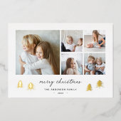 スカンジツリー |ミニマモダンリストの写真コラージュ 箔シーズンカード (正面)